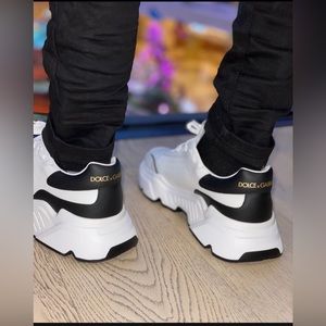 Dolce & Gabbbana Black and White Designer Shoes